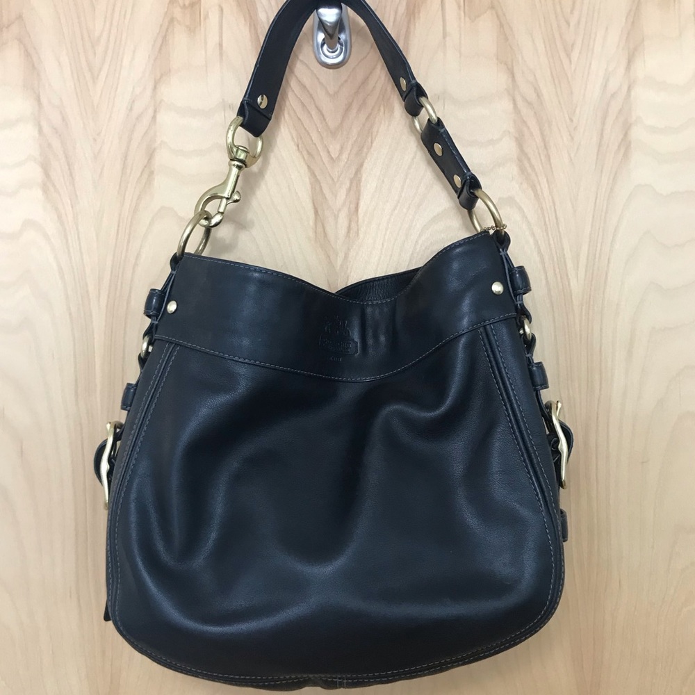 Black Coach “Zoe” Satchel Hobo Shoulder Purse Handbag